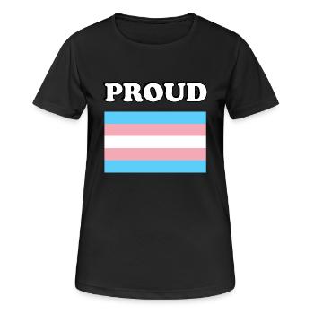 Trans Pride Transpride Flagge - Frauen T-Shirt atmungsaktiv - Schwarz - Vorne - AI Model Female 172 light (172cm)
