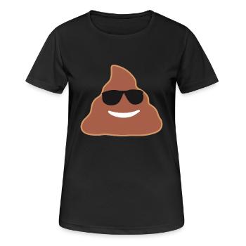 Shit, Emoji - Frauen T-Shirt atmungsaktiv - Schwarz - Vorne - AI Model Female 172 light (172cm)