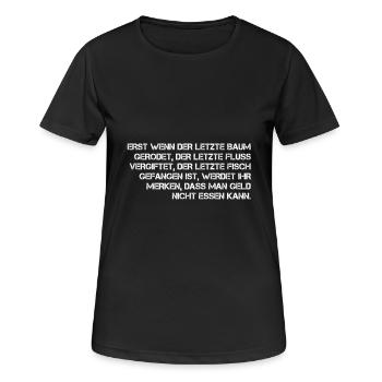 Umweltschutz Umweltverschmutzung Geld - Frauen T-Shirt atmungsaktiv - Schwarz - Vorne - AI Model Female 172 light (172cm)