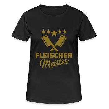 Fleischer - Frauen T-Shirt atmungsaktiv - Schwarz - Vorne - AI Model Female 172 light (172cm)