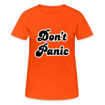 Ne paniquez pas - T-shirt respirant Femme - orange néon - Devant - AI Model Female 172 dark (172cm)