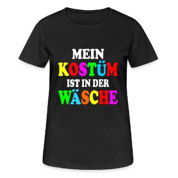 mein kostüm ist in der wäsche - Frauen T-Shirt atmungsaktiv - Schwarz - Vorne - AI Model Female 172 light (172cm)