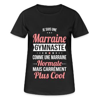 Marraine gymnaste comme marraine normale plus cool - T-shirt respirant Femme - noir - Devant - AI Model Female 172 light (172cm)