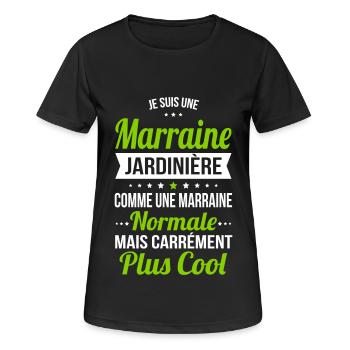 Marraine jardinière plus cool - T-shirt respirant Femme - noir - Devant - AI Model Female 172 light (172cm)