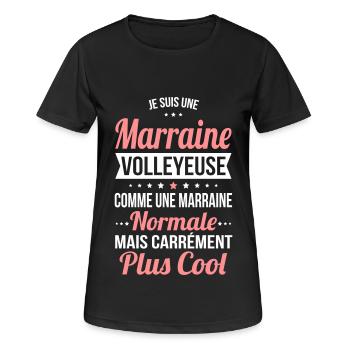 Marraine volleyeuse plus cool - T-shirt respirant Femme - noir - Devant - AI Model Female 172 light (172cm)