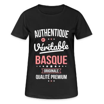 Authentique et véritable Basque - Originale - T-shirt respirant Femme - noir - Devant - AI Model Female 172 light (172cm)