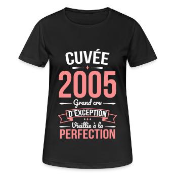 20th Anniversary - 2005 - Humour Gift - Women's Breathable T-Shirt - black - Front - AI Model Female 172 light (172cm)