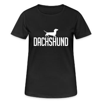 DACHSHUND Hunderasse - Frauen T-Shirt atmungsaktiv - Schwarz - Vorne - AI Model Female 172 light (172cm)