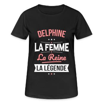 Delphine - La Femme - La Reine - La Légende - T-shirt respirant Femme - noir - Devant - AI Model Female 172 light (172cm)