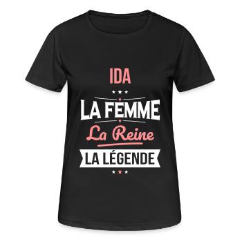 Ida - La Femme - La Reine - La Légende - T-shirt respirant Femme - noir - Devant - AI Model Female 172 light (172cm)