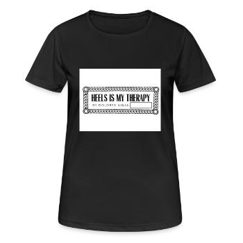 MES CHEMISES THERAPHY RECTANGULAIRES page 0002 - T-shirt respirant Femme - noir - Devant - AI Model Female 172 light (172cm)