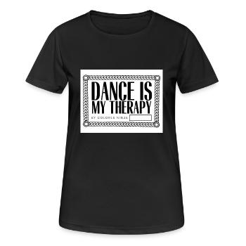 MY THERAPHY SHIRTS Seite 0003 - Frauen T-Shirt atmungsaktiv - Schwarz - Vorne - AI Model Female 172 light (172cm)