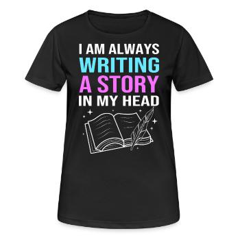 Gedicht Poesie - Frauen T-Shirt atmungsaktiv - Schwarz - Vorne - AI Model Female 172 light (172cm)