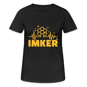 Imker - Frauen T-Shirt atmungsaktiv - Schwarz - Vorne - AI Model Female 172 light (172cm)