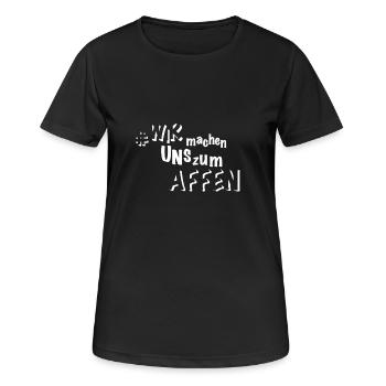 Stift & Block - Frauen T-Shirt atmungsaktiv - Schwarz - Vorne - AI Model Female 172 light (172cm)