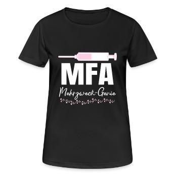 Assistant médical polyvalent Genius MFA - T-shirt respirant Femme - noir - Devant - AI Model Female 172 light (172cm)