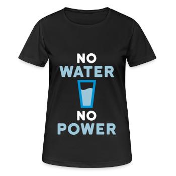 Pas d’eau pas d’électricité (boire du verre avec de l’eau) - T-shirt respirant Femme - noir - Devant - AI Model Female 172 light (172cm)