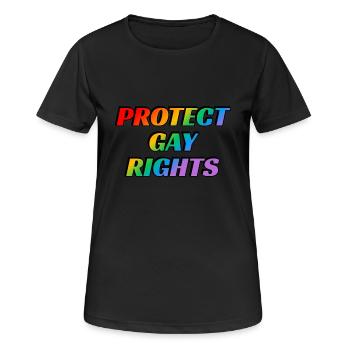 Schutz der Rechte von Homosexuellen LGBTQ-Pride-Monat - Frauen T-Shirt atmungsaktiv - Schwarz - Vorne - AI Model Female 172 light (172cm)