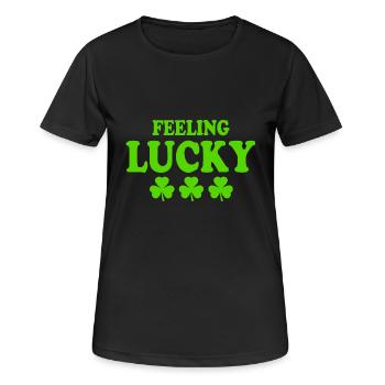 feeling lucky - Women's Breathable T-Shirt - black - Front - AI Model Female 172 light (172cm)