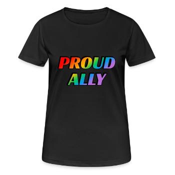 Stolzer Verbündeter - LGBT-Stolz - Frauen T-Shirt atmungsaktiv - Schwarz - Vorne - AI Model Female 172 light (172cm)