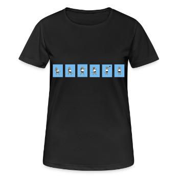Kugelstoßen Katze 2 - Frauen T-Shirt atmungsaktiv - Schwarz - Vorne - AI Model Female 172 light (172cm)