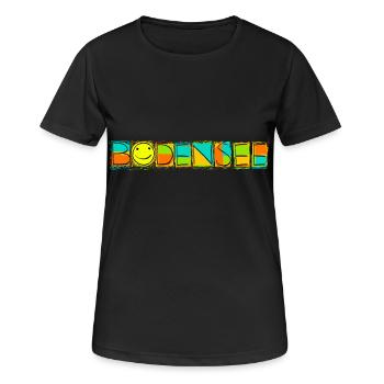 Bodensee - Frauen T-Shirt atmungsaktiv - Schwarz - Vorne - AI Model Female 172 light (172cm)
