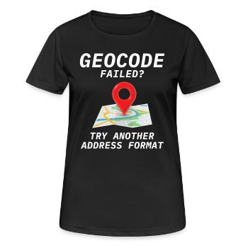 Géocodage Échec Adresse Format SIG Humour - T-shirt respirant Femme - noir - Devant - AI Model Female 172 light (172cm)