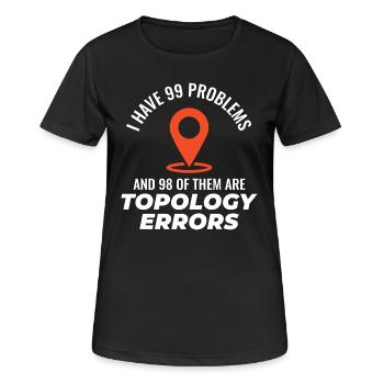Topologiefehler GIS-Kartierung Humor Kartografie - Frauen T-Shirt atmungsaktiv - Schwarz - Vorne - AI Model Female 172 light (172cm)