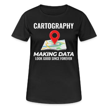 Cartography Data Look Good Map GIS - Women's Breathable T-Shirt - black - Front - AI Model Female 172 light (172cm)