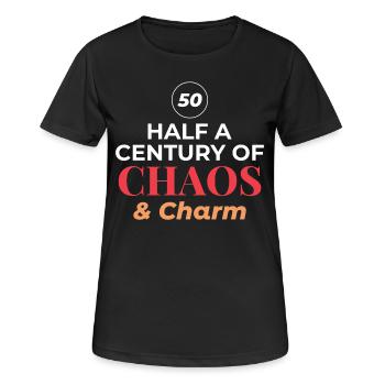 50e anniversaire demi-siècle Chaos Charm - T-shirt respirant Femme - noir - Devant - AI Model Female 172 light (172cm)
