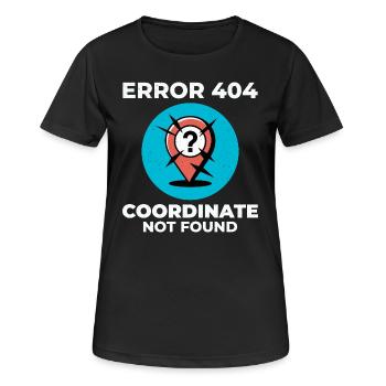 Fragezeichen-Stecknadel – GIS-Fehler "Verlorener Standort" - Frauen T-Shirt atmungsaktiv - Schwarz - Vorne - AI Model Female 172 light (172cm)