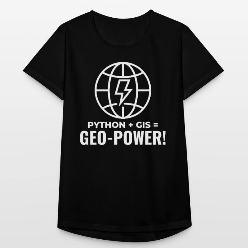 Python SIG Géo-Puissance Programmation Géospatial T-shirt respirant Femme