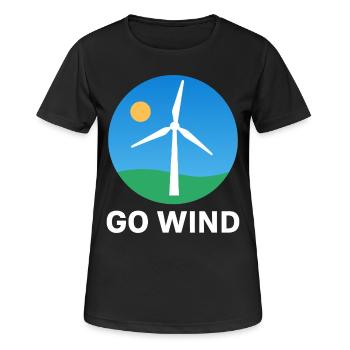 Pour l’énergie éolienne - Clair et durable - L’énergie éolienne - T-shirt respirant Femme - noir - Devant - AI Model Female 172 light (172cm)