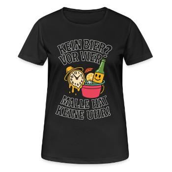 Malle Shirt Saufurlaub Party Kein Bier Vor Vier - Frauen T-Shirt atmungsaktiv - Schwarz - Vorne - AI Model Female 172 light (172cm)