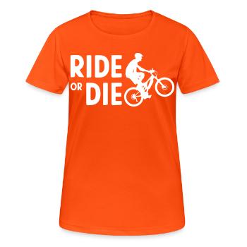 Ride or die - Frauen T-Shirt atmungsaktiv - Neonorange - Vorne - AI Model Female 172 dark (172cm)