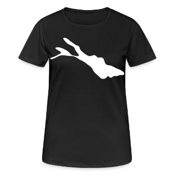 Bodensee - Frauen T-Shirt atmungsaktiv - Schwarz - Vorne - AI Model Female 172 light (172cm)