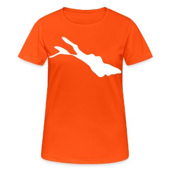 Lac de Constance - T-shirt respirant Femme - orange néon - Devant - AI Model Female 172 dark (172cm)