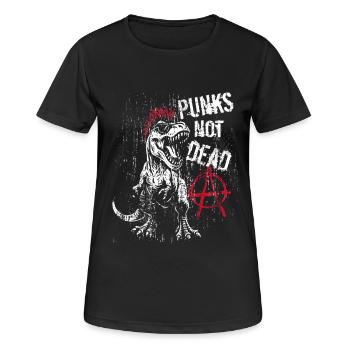 T-Rex - Punks pas morts - Punk Dinosaur - T-shirt respirant Femme - noir - Devant - AI Model Female 172 light (172cm)