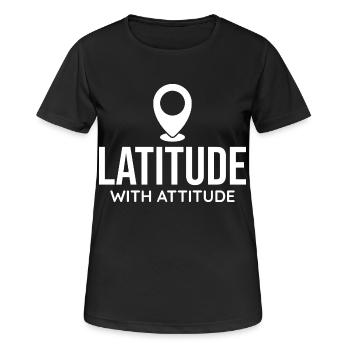 Breitengrad Lage Pin Position GIS Analyst - Frauen T-Shirt atmungsaktiv - Schwarz - Vorne - AI Model Female 172 light (172cm)