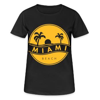 Miami Beach - Frauen T-Shirt atmungsaktiv - Schwarz - Vorne - AI Model Female 172 light (172cm)