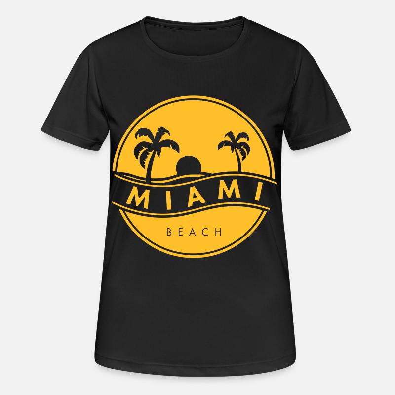 MIAMI - BEACH - Women's Breathable T-Shirt - black