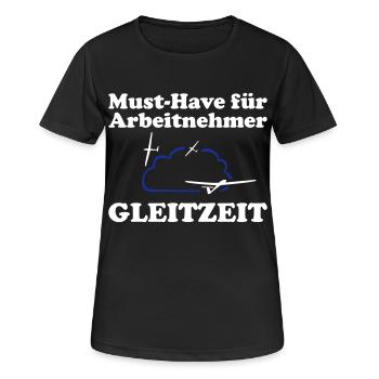 Gleitzeit Segelflieger lustig Geschenkidee - Frauen T-Shirt atmungsaktiv - Schwarz - Vorne - AI Model Female 172 light (172cm)