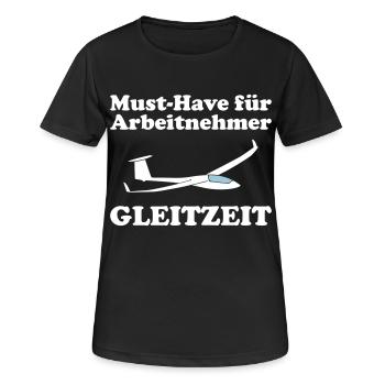 Gleitzeit Segelflieger Segelfliegen Pilot lustig - Frauen T-Shirt atmungsaktiv - Schwarz - Vorne - AI Model Female 172 light (172cm)