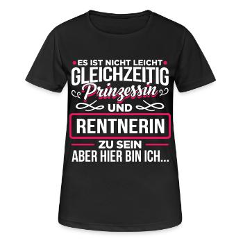 RENTNERIN - Prinzessin - Frauen T-Shirt atmungsaktiv - Schwarz - Vorne - AI Model Female 172 light (172cm)