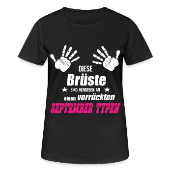 Brüste verrückter septemb - Frauen T-Shirt atmungsaktiv - Schwarz - Vorne - AI Model Female 172 light (172cm)
