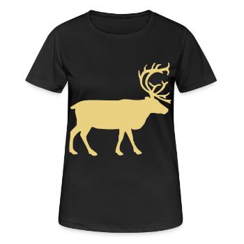 reindeer deer animal - T-shirt respirant Femme - noir - Devant - AI Model Female 172 light (172cm)