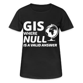 Geospatial Null Value Cartography GIS Humor - Women's Breathable T-Shirt - black - Front - AI Model Female 172 light (172cm)