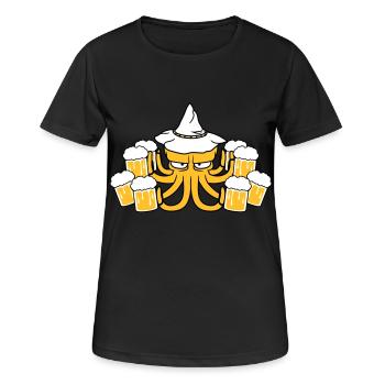 beer booze drink thirst party celebrate - Women's Breathable T-Shirt - black - Front - AI Model Female 172 light (172cm)
