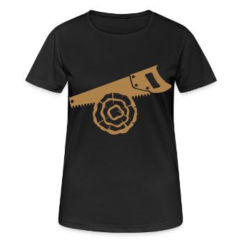 scie bois buche branche - T-shirt respirant Femme - noir - Devant - AI Model Female 172 light (172cm)