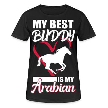 Arabian horse saying - Women's Breathable T-Shirt - black - Front - AI Model Female 172 light (172cm)